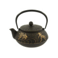 Japanese Iron Teapot Tetsubin Gold and Black Goldfish